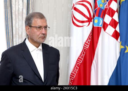 28.06.2017., Croazia, Zagabria - il Presidente del Parlamento croato Gordan Jandrokovic ha ricevuto oggi il Ministro del lavoro, delle cooperative e degli affari sociali della Repubblica islamica dell'Iran Ali Rabiei. Foto: Patrik Macek/PIXSELL Foto Stock