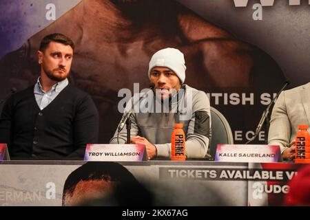 Newcastle, Regno Unito. 30th Nov 2022. Troy Williamson durante il Campionato britannico Super-Welterweight: Troy Williamson vs Josh Kelly Press Conference a Neville Hall, Newcastle upon Tyne, Regno Unito, 30th novembre 2022 ( Credit: Dan Cooke/Alamy Live News Foto Stock