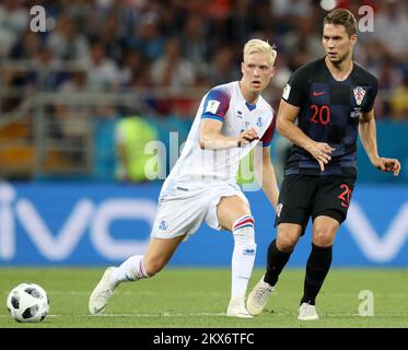 26.06.2018., Rostov-on-Don, Russia - Coppa del mondo 2018, Gruppo D, 3rd° turno, Islanda - Croazia. Marko Pjaca. Foto: Igor Kralj/PIXSELL Foto Stock