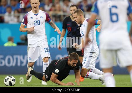 26.06.2018., Rostov-on-Don, Russia - Coppa del mondo 2018, Gruppo D, 3rd° turno, Islanda - Croazia. Marko Pjaca. Foto: Igor Kralj/PIXSELL Foto Stock