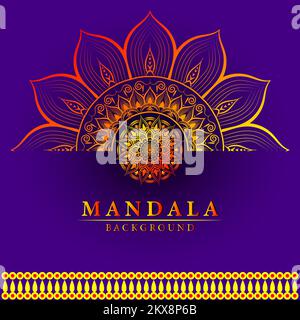 Primo piano sul mandala vintage, arte floreale del mandala per colorare la pagina del libro o la meditazione poster henné tatuaggio arte, disegno tessile, biglietto d'invito, Foto Stock