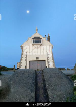 Scivolo per barche, Newquay, Cornovaglia, Inghilterra Foto Stock