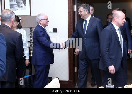 10.09.2019., Zagabria, Croazia - il primo ministro Andrej Plenkovic ha incontrato all'Esplanade Hotel gli ambasciatori degli stati membri dell'Unione europea. Foto: Patrik Macek/PIXSELL Foto Stock