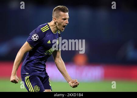 ZAGABRIA, CROAZIA - 18 SETTEMBRE: Mislav Orsic di GNK Dinamo Zagreb celibrate Goal durante la partita di gruppo C della UEFA Champions League tra GNK Dinamo e Atalanta B.C. allo Stadio Maksimir il 18 settembre 2019 a Zagabria, Croazia. Foto: Goran Stanzl/PIXSELL Foto Stock