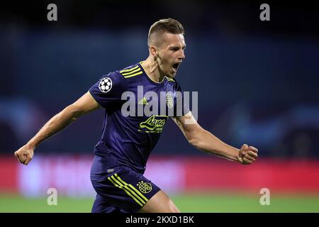 ZAGABRIA, CROAZIA - 18 SETTEMBRE: Mislav Orsic di GNK Dinamo Zagreb celibrate Goal durante la partita di gruppo C della UEFA Champions League tra GNK Dinamo e Atalanta B.C. allo Stadio Maksimir il 18 settembre 2019 a Zagabria, Croazia. Foto: Goran Stanzl/PIXSELL Foto Stock