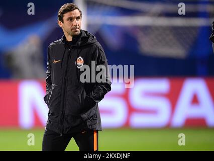 05.11.2019., Zagabria, Croazia - sessione di allenamento del FC Shakhtar Donetsk allo stadio Maksimir in vista della partita UEFA Champions League di gruppo C contro GNK Dinamo a Zagabria, Croazia. Darijo Srna. Foto: Marko Prpic/PIXSELL Foto Stock