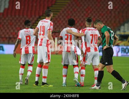 La partita del primo turno di qualifiche per la Champions League tra il FC Red Star Belgrade e l'Europa FC si è disputata presso lo stadio 'Rajko Mitic' di Belgrado, in Serbia, il 18 agosto 2020. Foto: MILOS Tesic/ATA Images/PIXSELL Foto Stock