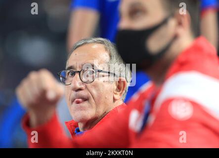 CAIRO, EGITTO - 25 GENNAIO: Allenatore di testa della Croazia Lino Cervar prima della partita IHF Men's World Championship Group II 27th tra Danimarca e Croazia al Cairo Stadium Sports Hall del Cairo, Egitto il 25 gennaio 2021. Foto: Slavko Midzor/PIXSELL Foto Stock