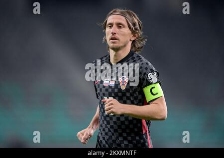 Luka Modric di Croazia durante la Coppa del mondo FIFA 2022 Qatar incontro di qualificazione tra Slovenia e Croazia il 24 marzo 2021 allo Stozice Stadium di Lubiana, Slovenia. Foto: Igor soban/PIXSELL Foto Stock