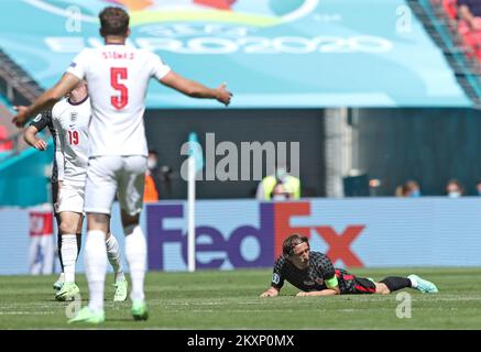 Luka Modric di Croazia durante la partita di gruppo D del Campionato UEFA euro 2020 tra Inghilterra e Croazia il 13 giugno 2021 a Londra, Regno Unito. Foto: Luka Stanzl/PIXSELL Foto Stock