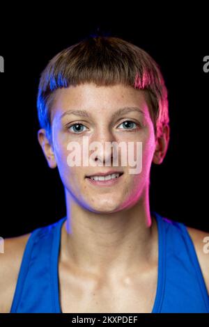 Nikolina Cacic foto a Zagabria, Croazia il 02. Luglio 2021. È diventata la prima Olympian di boxe croata nella storia dopo aver vinto i Giochi Olimpici di Tokyo nella categoria 57 kg alle qualificazioni olimpiche di Parigi. Foto: Igor Kralj/PIXSELL Foto Stock