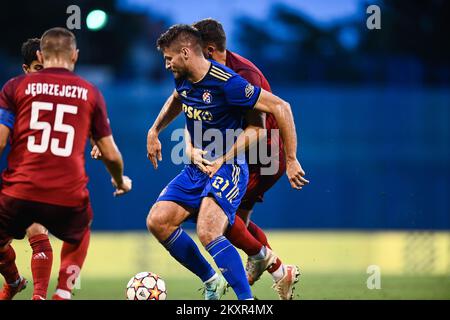 Croazia, Zagabria - 4 AGOSTO 2021 Bruno Petkovic P durante la terza partita di calcio di qualificazione della UEFA Champions League 1 tra Dinamo Zagreb e Legia Varsavia sullo stadio Maksimir. Foto: Josip Regovic/PIXSELL Foto Stock