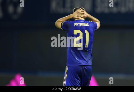 Croazia, Zagabria - 4 AGOSTO 2021 Bruno Petkovic durante la terza partita di calcio di qualificazione della UEFA Champions League 1 tra Dinamo Zagreb e Legia Varsavia sullo stadio Maksimir. Foto: Matija Habljak/PIXSELL Foto Stock