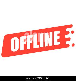 Simbolo offline sul fregio. Nessun simbolo di connessione Illustrazione Vettoriale