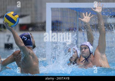 Gardikas Nikolaos durante la qualificazione Round II della Champions League pallanuoto , Gruppo D , tra HAVK Mladost Zagreb e GS Apollon Smyrnis Foto: Igor soban/PIXSELL Foto Stock