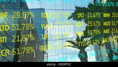 Dati finanziari sugli edifici urbani. Foto Stock