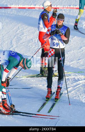 Marko Skender del Team Croatia durante la qualificazione gratuita di Sprint di fondo maschile il giorno 4 dei Giochi Olimpici invernali di Pechino 2022 al Centro Nazionale di Sci di fondo il 08 febbraio 2022 a Zhangjiakou, Cina. Foto: Jaki Franja/PIXSELL Foto Stock