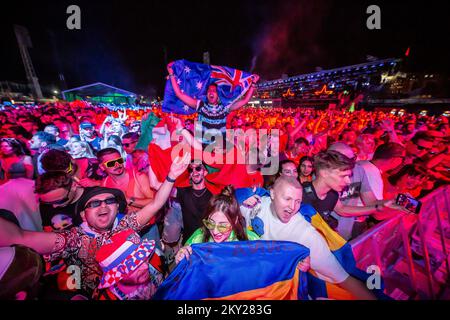 Performance di DJ Oliver Heldens nella seconda notte del Festival Ultra Europe tenutosi a Spalato, Croazia, il 09 2022 luglio. Foto: Zvonimir Barisin/PIXSELL Foto Stock