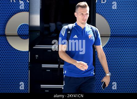 GNK Dinamo Mislav Orsic visto all'aeroporto internazionale Dr. Franjo Tudjman di Zagabria, Croazia il 13 settembre 2022. GNK Dinamo si reca in Italia per la partita UEFA Champions League contro AC Milan. Foto: Marko Lukunic/PIXSELL Foto Stock