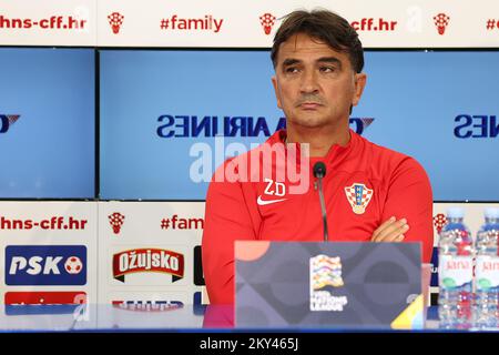 Allenatore nazionale croato Zlatko Dalic alla conferenza stampa della nazionale croata di calcio allo stadio Maksimir di Zagabria, Croazia, il 21 settembre 2022. La Croazia giocherà domani a Maksimir una partita della UEFA Nations League contro la Danimarca. Foto: Goran Stanzl/PIXSELL Foto Stock