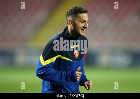 Formazione della nazionale montenegrina allo stadio Bilo Polje di Zenica, Bosnia-Erzegovina, il 22 settembre 2022. Il Montenegro giocherà domani una partita della UEFA Nations League contro la Bosnia-Erzegovina. Foto: Armin Durgut/PIXSELL Foto Stock