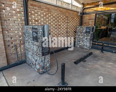 Punti di ricarica Tesla presso il Murwillumbah Arts Centre, a Murwillumbah, nuovo Galles del Sud, australia Foto Stock