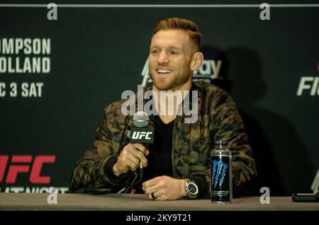 Orlando, FL, Orlando, FL, Stati Uniti. 30th Nov 2022. Orlando, FL - 30 NOVEMBRE: Scott Holtzman parla con la stampa davanti alla UFC Fight Night Orlando - Thompson vs Holland il 30 novembre 2022 a Orlando, FL, Stati Uniti. (Credit Image: © Matt Davies/PX Imagens via ZUMA Press Wire) Credit: ZUMA Press, Inc./Alamy Live News Foto Stock