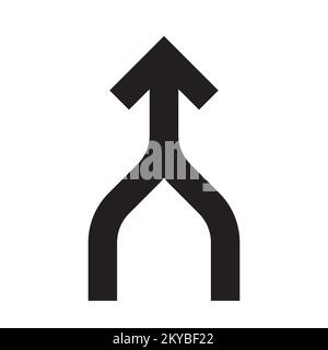 due frecce che uniscono icon vector collaborazione, partnership, alleanza, unendo e concetto di crescita per grafica design, logo, sito web, social media, mobi Illustrazione Vettoriale