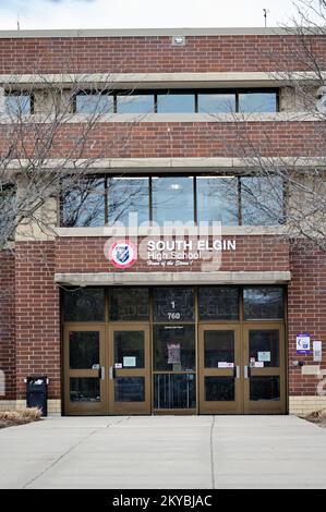 South Elgin, Illinois, Stati Uniti. Un liceo di quartiere in un sistema scolastico pubblico nei sobborghi di Chicago. Foto Stock