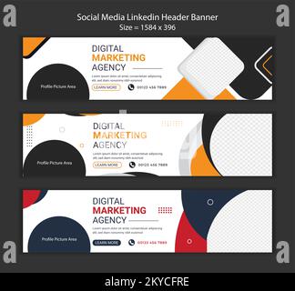 Design della copertina di LinkedIn, modelli di banner LinkedIn, design  personalizzato modificabile Immagine e Vettoriale - Alamy