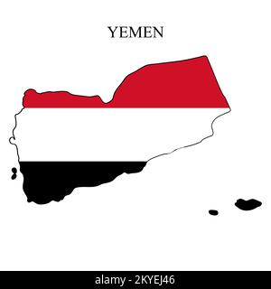 Illustrazione del vettore della mappa dello Yemen. Economia globale. Paese famoso. Medio Oriente. Asia occidentale. Illustrazione Vettoriale