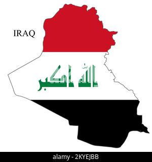 Illustrazione del vettore della mappa in Iraq. Economia globale. Paese famoso. Medio Oriente. Asia occidentale. Illustrazione Vettoriale