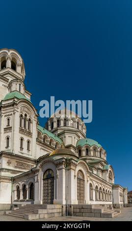 Sofia, Bulgaria - 30 ottobre, 2022: Vista dettagliata della Cattedrale di San Alessandro Nevsky nel centro di Sofia Foto Stock