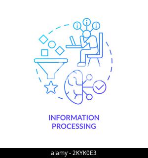 Icona del concetto di gradiente blu per l'elaborazione delle informazioni Illustrazione Vettoriale