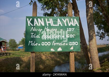 Il villaggio di Kan HLA Ywa vicino alla città di Nyaung Schwe Inle Lake Myanmar Foto Stock