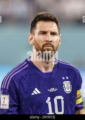 DOHA - Lionel messi di Argentina durante la Coppa del mondo FIFA Qatar 2022 gruppo C incontro tra Polonia e Argentina al 974 ° Stadio il 30 novembre 2022 a Doha, Qatar. AP | Olandese altezza | MAURICE DI PIETRA Foto Stock