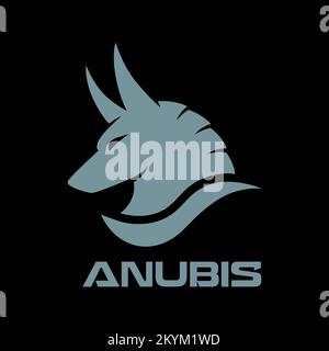 Logo moderno del dio egiziano Anubis Illustrazione Vettoriale