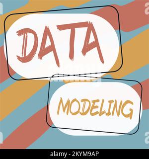 Didascalia concettuale Data Modeling. Panoramica aziendale processo di trasferimento dei dati tra sistemi di archiviazione dati Foto Stock