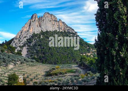 Autunno al Rocher St Julien a Buis les Baronnies, Provenza, Francia Foto Stock