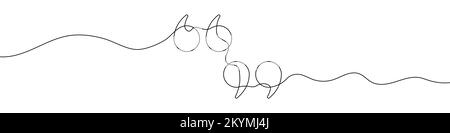 Virgolette nello stile di disegno a linea continua. Disegno di una citazione. Illustrazione vettoriale. Sfondo astratto Illustrazione Vettoriale