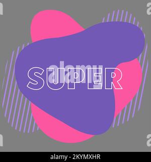 Prezzo tag con parola SUPER per vendita etichette Illustrazione Vettoriale