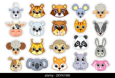 Testa animale maschera carnevale per bambini. Illustrazione vettoriale Illustrazione Vettoriale