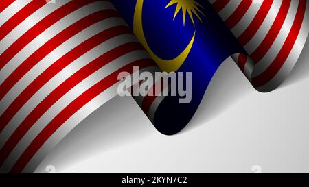 EPS10 vettore sfondo patriottico con bandiera della Malesia. Un elemento di impatto per l'uso che si desidera fare di esso. Illustrazione Vettoriale