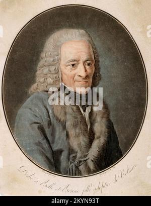Portrait de Voltaire di Alix, Pierre Michel tra il 1786 e il 1796 Foto Stock