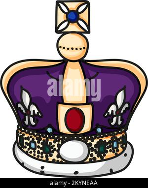 Poster per re Carlo III incoronazione con illustrazione del vettore di bandiera inglese. Biglietto d'auguri per celebrare l'incoronazione del Principe Carlo di Galles diventa Re d'Inghilterra. Illustrazione Vettoriale