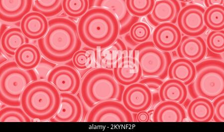 Illustrazione del motivo astratto del cerchio geometrico rosso corallo sfumato Foto Stock