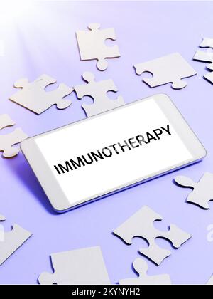 Didascalia concettuale immunoterapia. Parola per il trattamento o la prevenzione di malattie che comporta il miglioramento del sistema immunitario Foto Stock