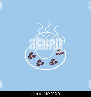 Creative Line ART, icona vettoriale della tazza da caffè con sfondo Illustrazione Vettoriale