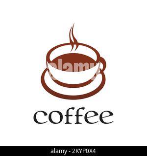 Design creativo con icone vettoriali per la tazza di caffè con sfondo pulito Illustrazione Vettoriale