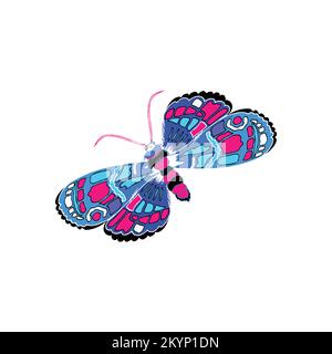 Icona a forma di logo a forma di farfalla colorata su sfondo bianco Illustrazione Vettoriale